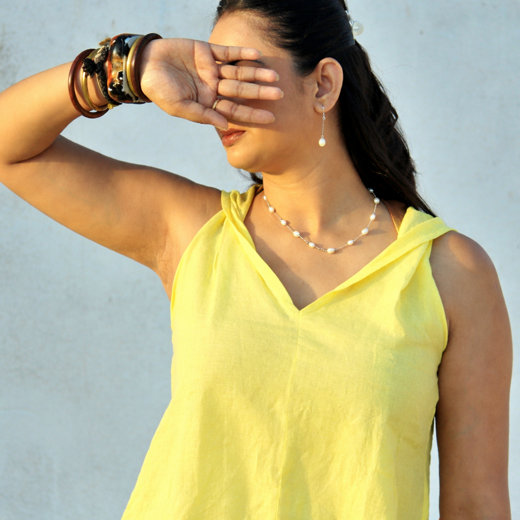 Lime Twisted Neck Tunic