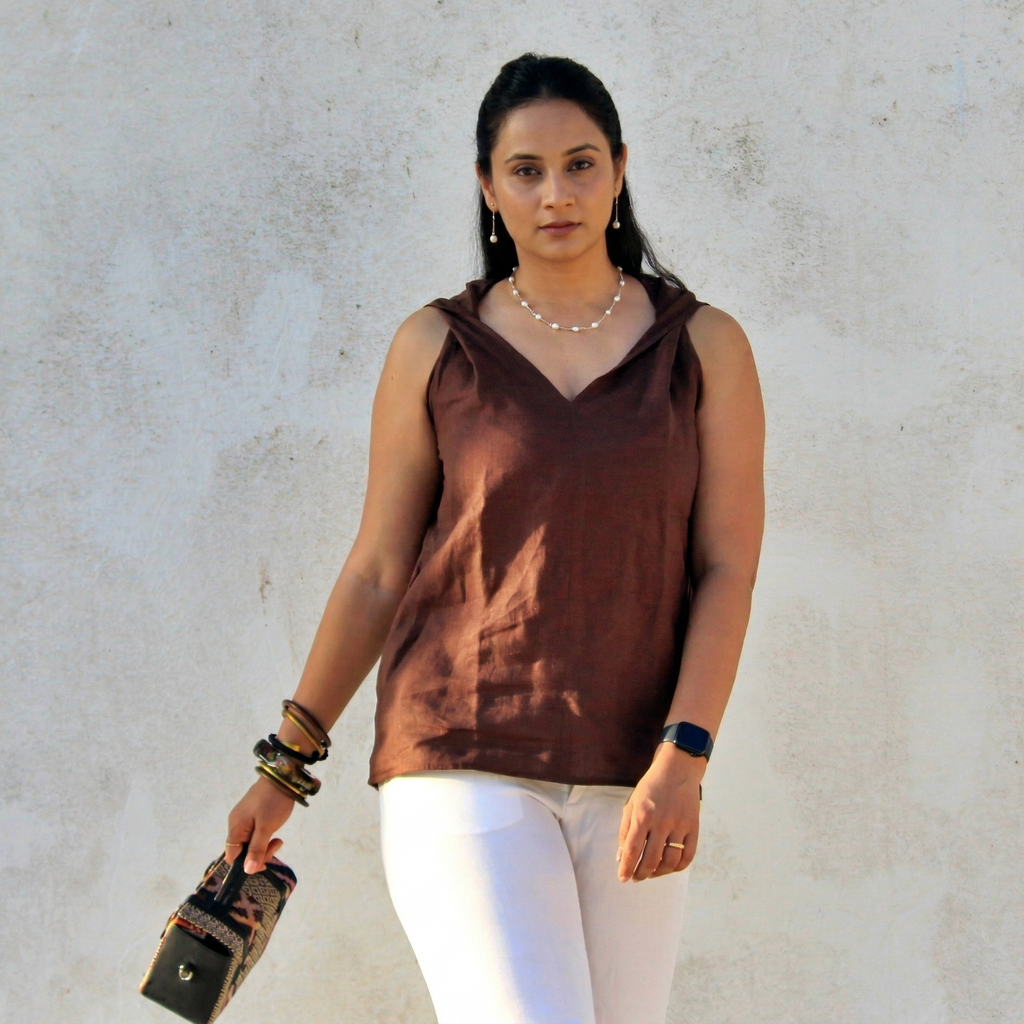 Charcoal Twisted Neck Tunic