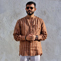 Terracotta Grandad Collar Shirt