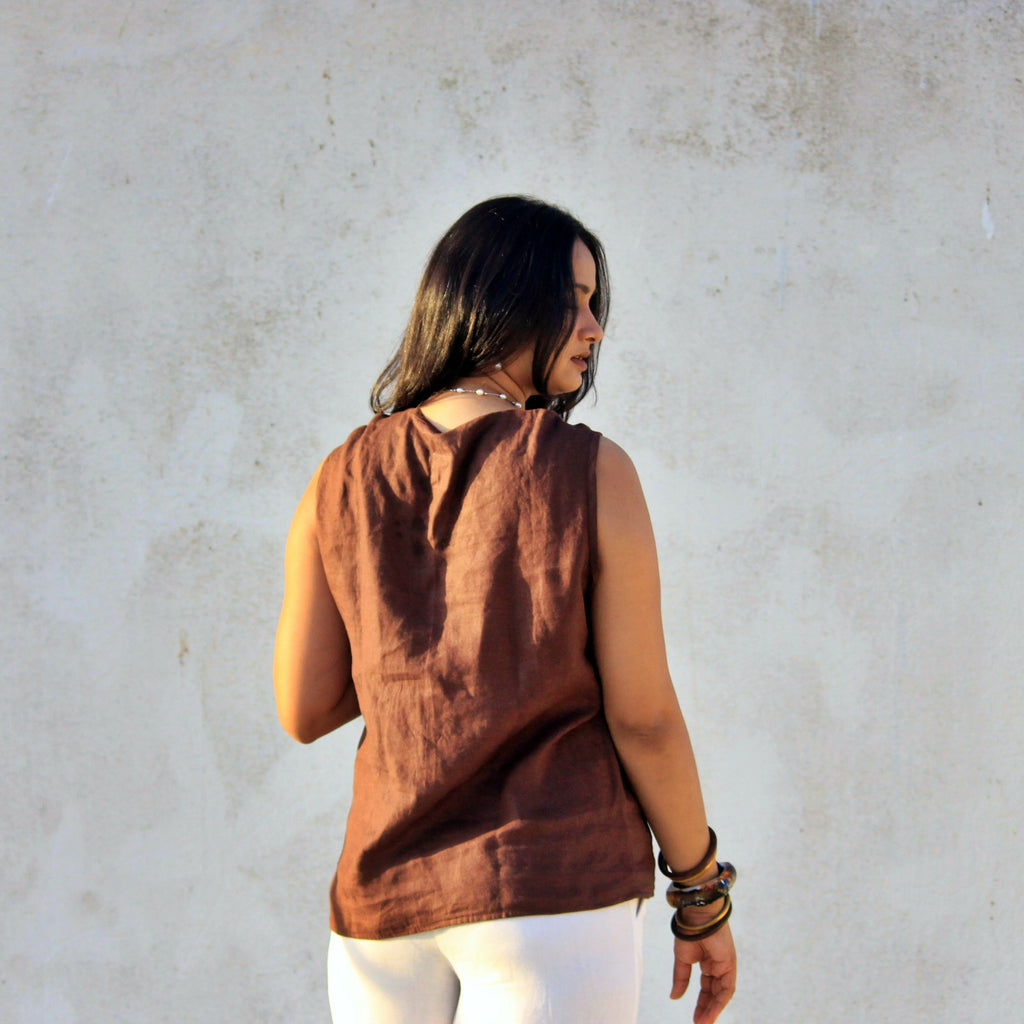 Charcoal Twisted Neck Tunic