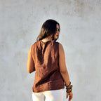 Wood Twisted Neck Tunic