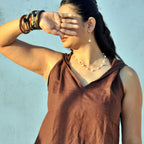 Wood Twisted Neck Tunic