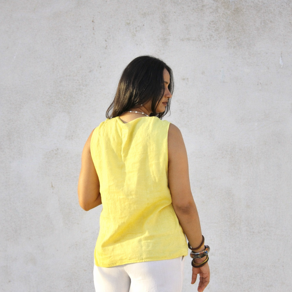 Lime Twisted Neck Tunic