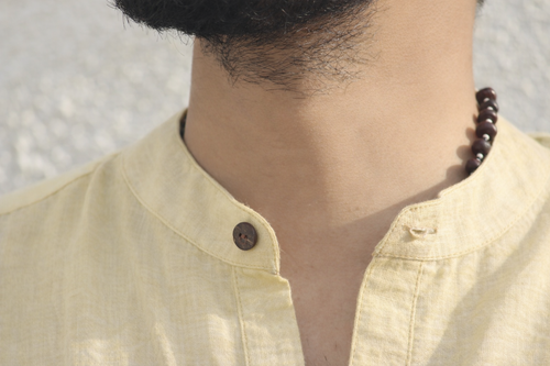 Lime Grandad Collar Shirt