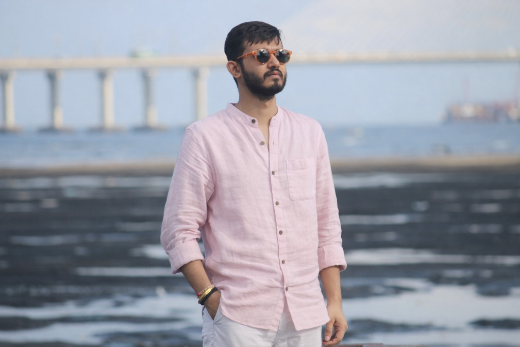 Sakura Grandad Collar Shirt