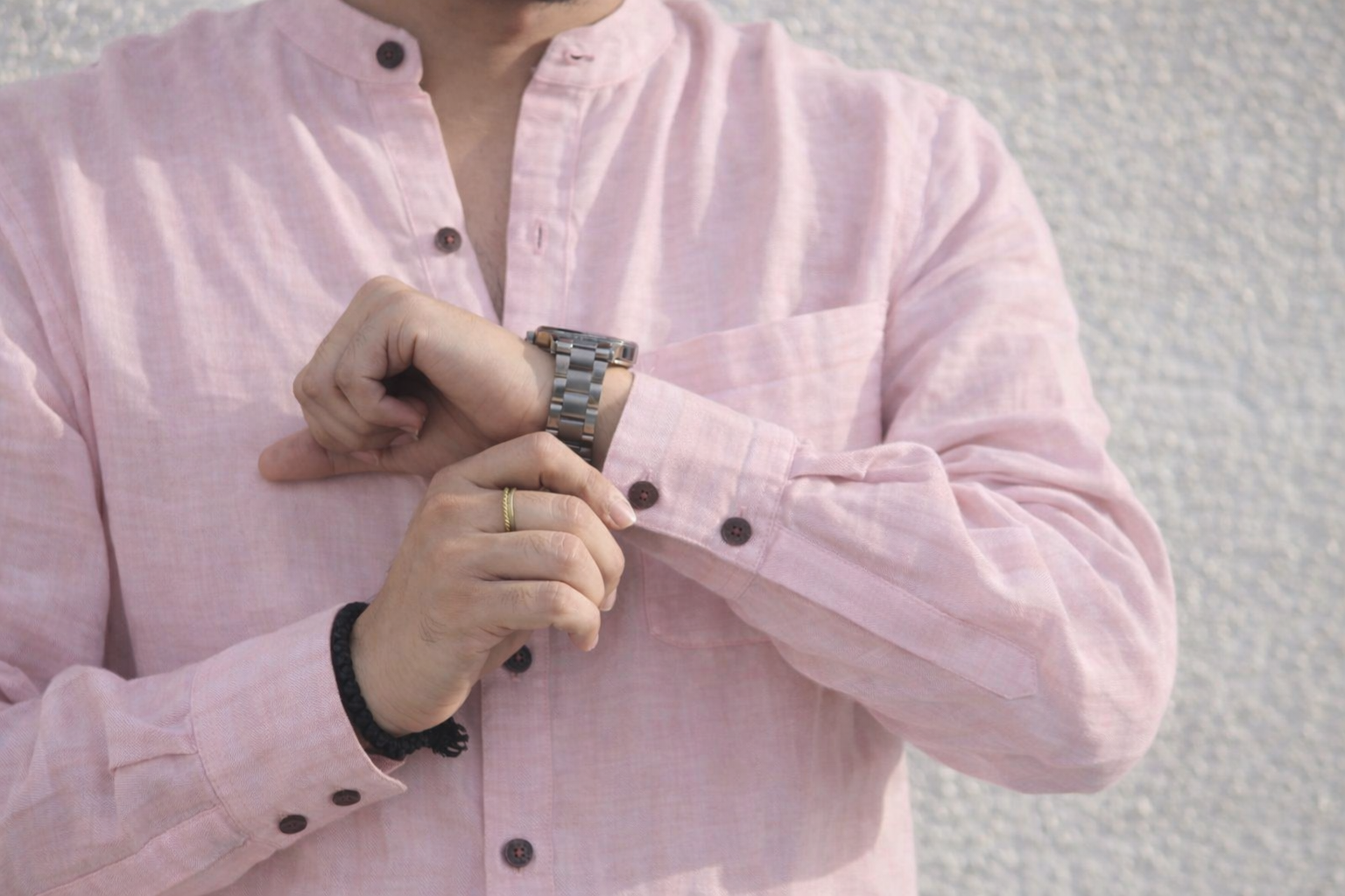 Sakura Grandad Collar Shirt
