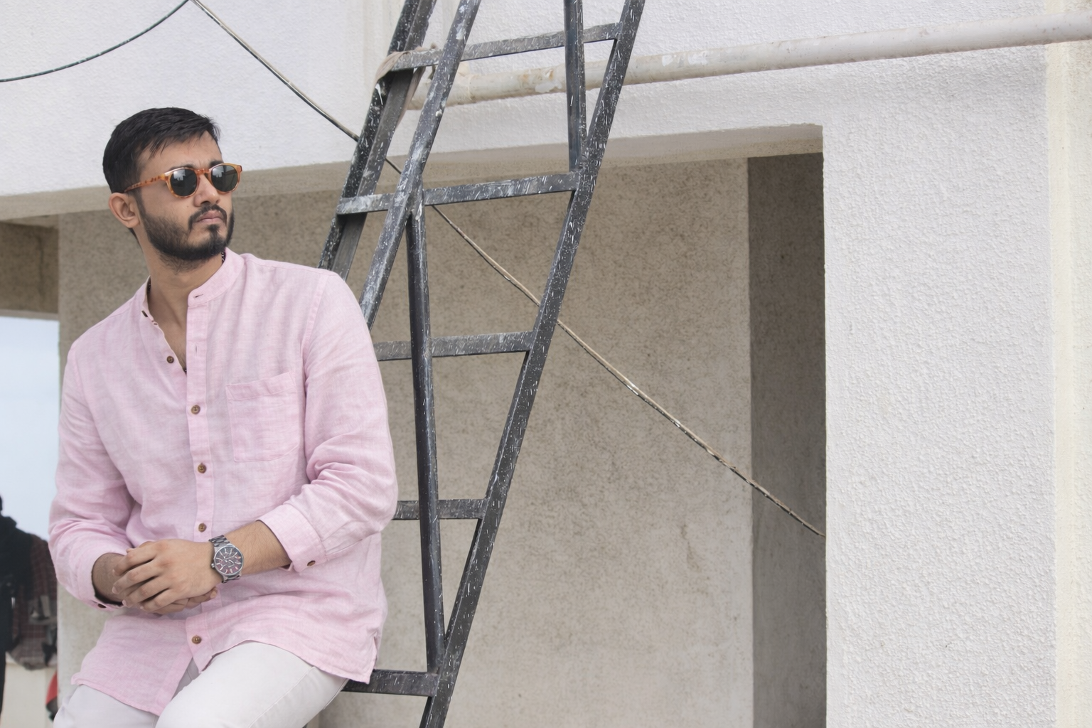 Sakura Grandad Collar Shirt